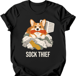 Corgi Sock Thief T Shirt Gift For Dog Lover
