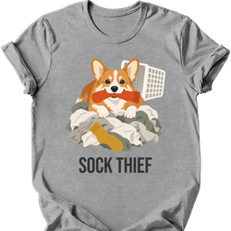 Corgi Sock Thief T Shirt Gift For Dog Lover