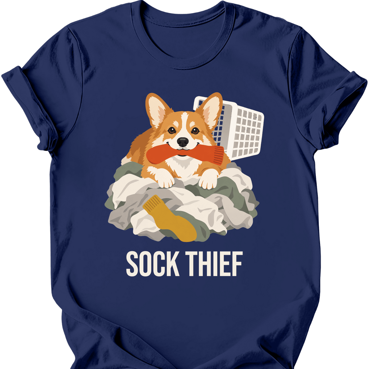 Corgi Sock Thief T Shirt Gift For Dog Lover