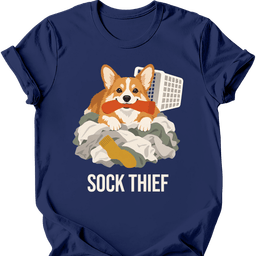 Corgi Sock Thief T Shirt Gift For Dog Lover
