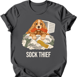 Cocker Spaniel Sock Thief T Shirt Gift For Dog Lover