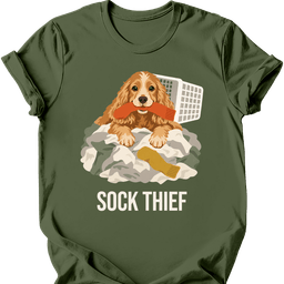 Cocker Spaniel Sock Thief T Shirt Gift For Dog Lover