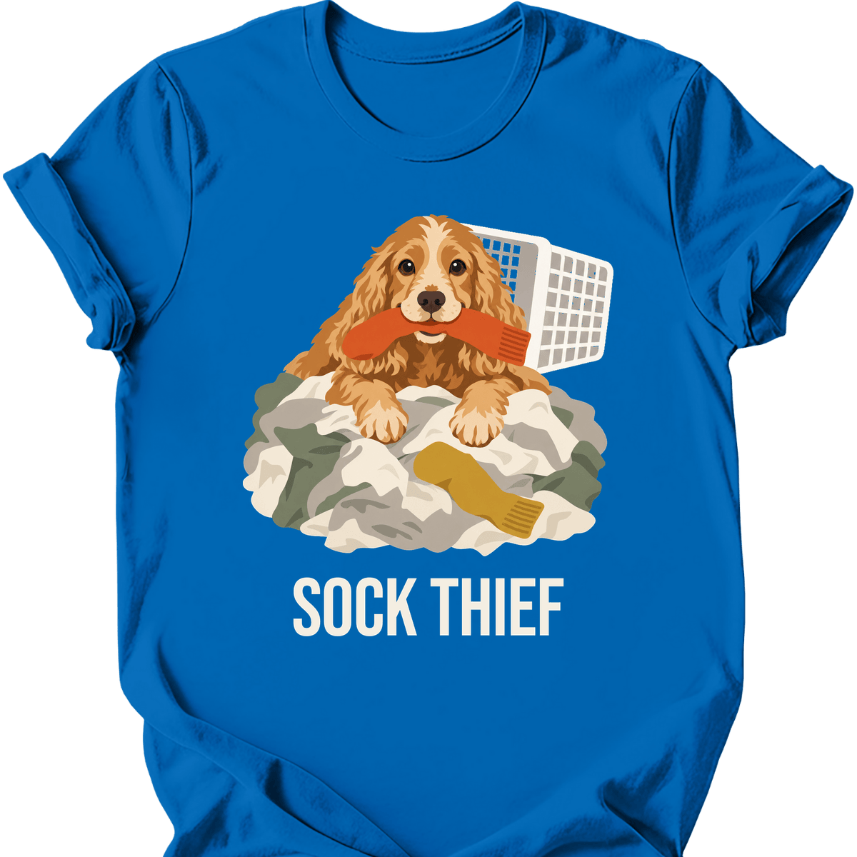 Cocker Spaniel Sock Thief T Shirt Gift For Dog Lover