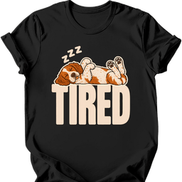 Brittany Spaniel Tired Dog T Shirt Gift For Dog Lover