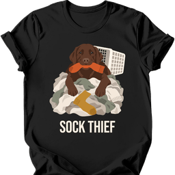 Chocolate Labrador Sock Thief T Shirt Gift For Dog Lover