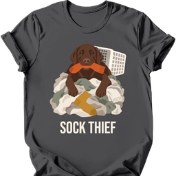 Chocolate Labrador Sock Thief T Shirt Gift For Dog Lover