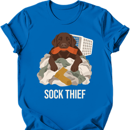 Chocolate Labrador Sock Thief T Shirt Gift For Dog Lover