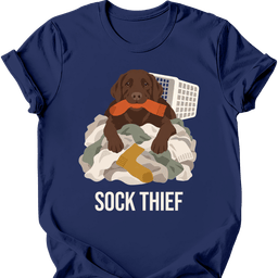 Chocolate Labrador Sock Thief T Shirt Gift For Dog Lover