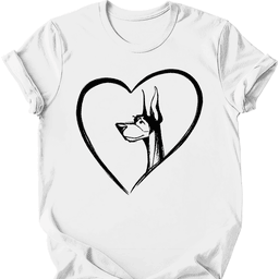 Doberman Heart Dog T Shirt Gift For Dog Lover