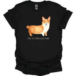 Corgi Love Is A Four Legged Word T Shirt Gift For Dog Lover