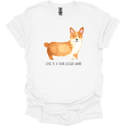 Corgi Love Is A Four Legged Word T Shirt Gift For Dog Lover