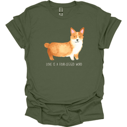 Corgi Love Is A Four Legged Word T Shirt Gift For Dog Lover
