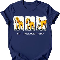 Cocker Spaniel Sit Roll Over Stay T Shirt Gift For Dog Lover