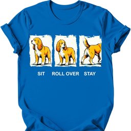 Cocker Spaniel Sit Roll Over Stay T Shirt Gift For Dog Lover
