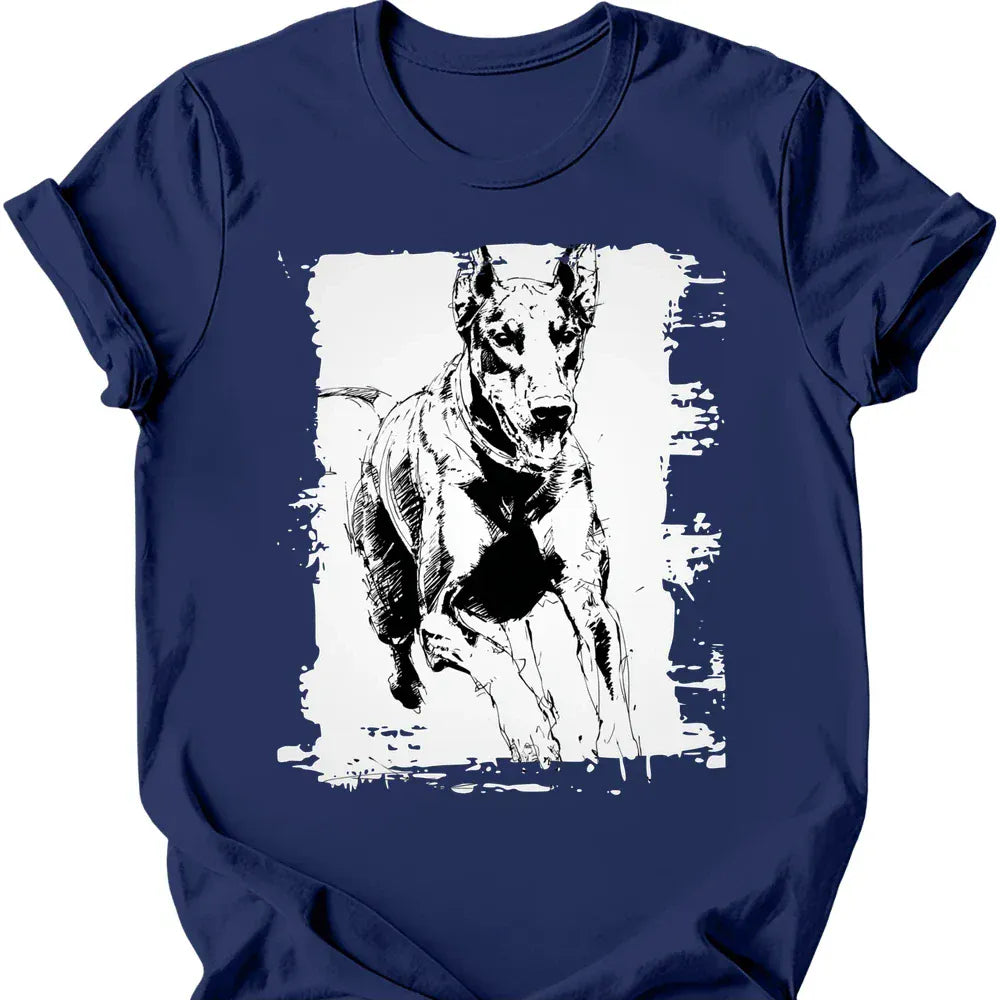 Doberman Running Dog T Shirt Gift For Dog Lover