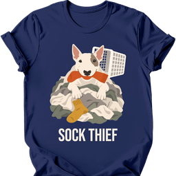 Bull Terrier Sock Thief T Shirt Gift For Dog Lover