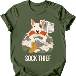 Bull Terrier Sock Thief T Shirt Gift For Dog Lover