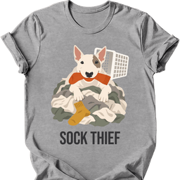 Bull Terrier Sock Thief T Shirt Gift For Dog Lover