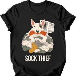 Bull Terrier Sock Thief T Shirt Gift For Dog Lover
