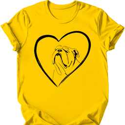 Bulldog Heart Dog T Shirt Gift For Dog Lover