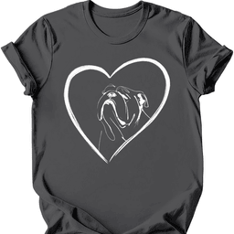 Bulldog Heart Dog T Shirt Gift For Dog Lover