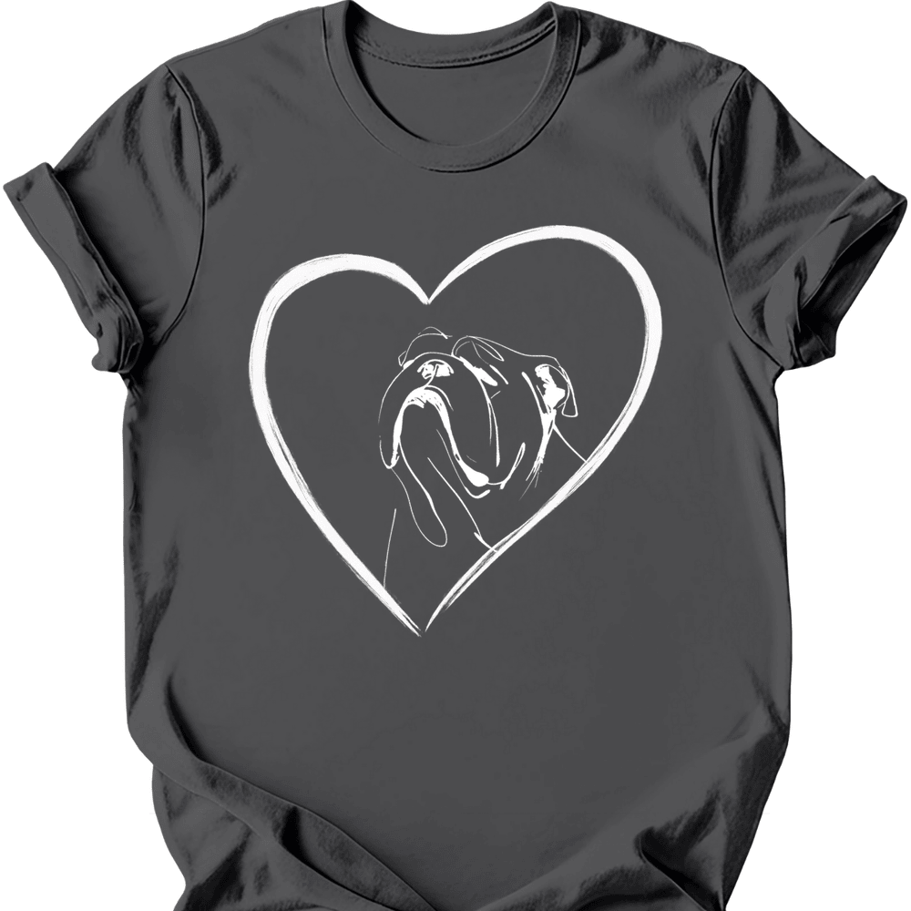 Bulldog Heart Dog T Shirt Gift For Dog Lover