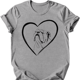 Bulldog Heart Dog T Shirt Gift For Dog Lover