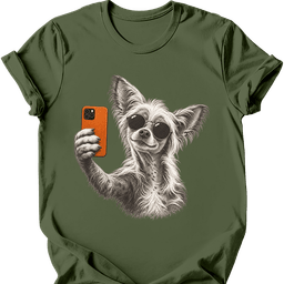 Chinese Crested Selfie Dog T Shirt Gift For Dog Lover