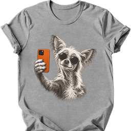 Chinese Crested Selfie Dog T Shirt Gift For Dog Lover