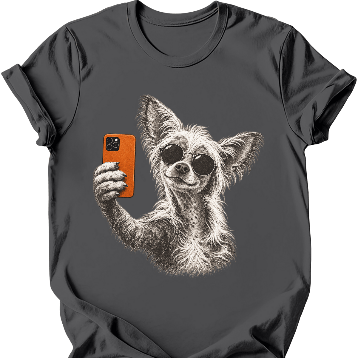 Chinese Crested Selfie Dog T Shirt Gift For Dog Lover