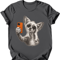 Chinese Crested Selfie Dog T Shirt Gift For Dog Lover