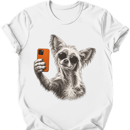 Chinese Crested Selfie Dog T Shirt Gift For Dog Lover