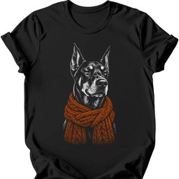 Doberman Winter Dog T Shirt Gift For Dog Lover