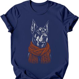 Doberman Winter Dog T Shirt Gift For Dog Lover