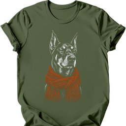 Doberman Winter Dog T Shirt Gift For Dog Lover