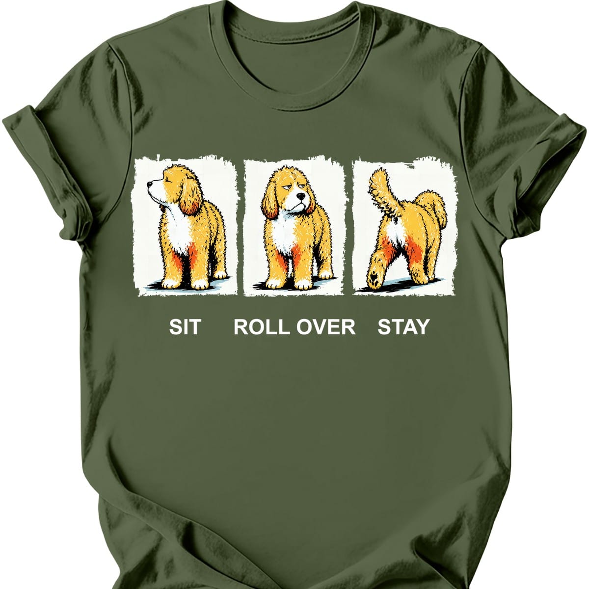 Cockapoo Sit Roll Over Stay T Shirt Gift For Dog Lover