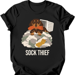 Dachshund Sock Thief T Shirt Gift For Dog Lover