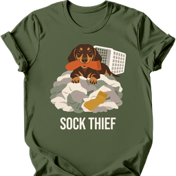 Dachshund Sock Thief T Shirt Gift For Dog Lover