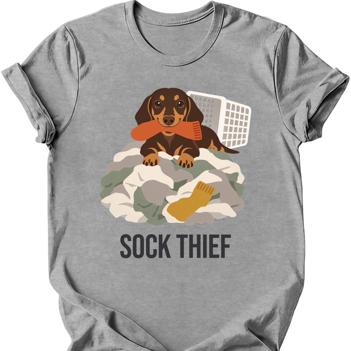 Dachshund Sock Thief T Shirt Gift For Dog Lover