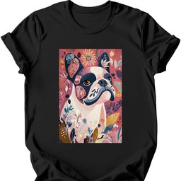 Bulldog Boho Dog T Shirt Gift For Dog Lover