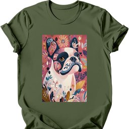 Bulldog Boho Dog T Shirt Gift For Dog Lover