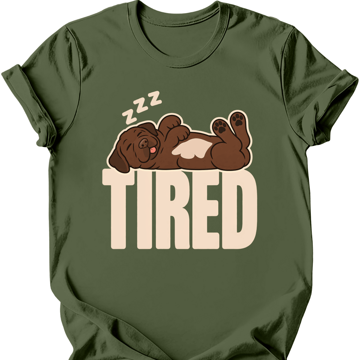 Chocolate Labrador Tired Dog T Shirt Gift For Dog Lover