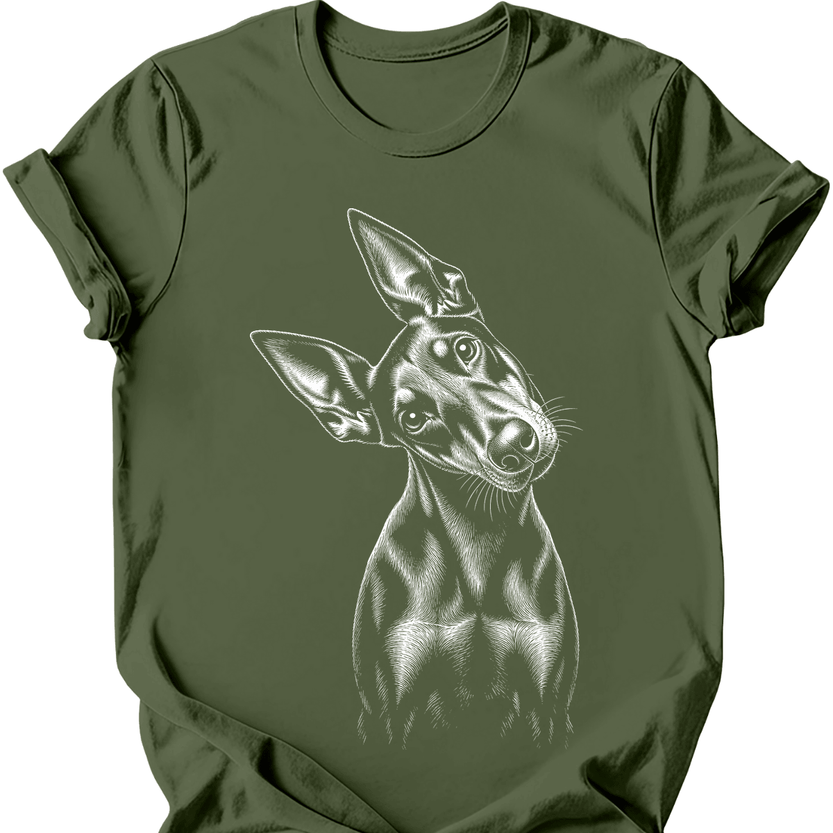 Doberman Tilted Dog T Shirt Gift For Dog Lover