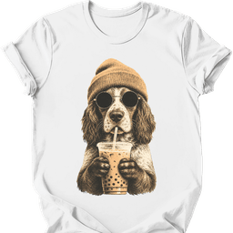 Brittany Spaniel Hipster Dog T Shirt Gift For Dog Lover