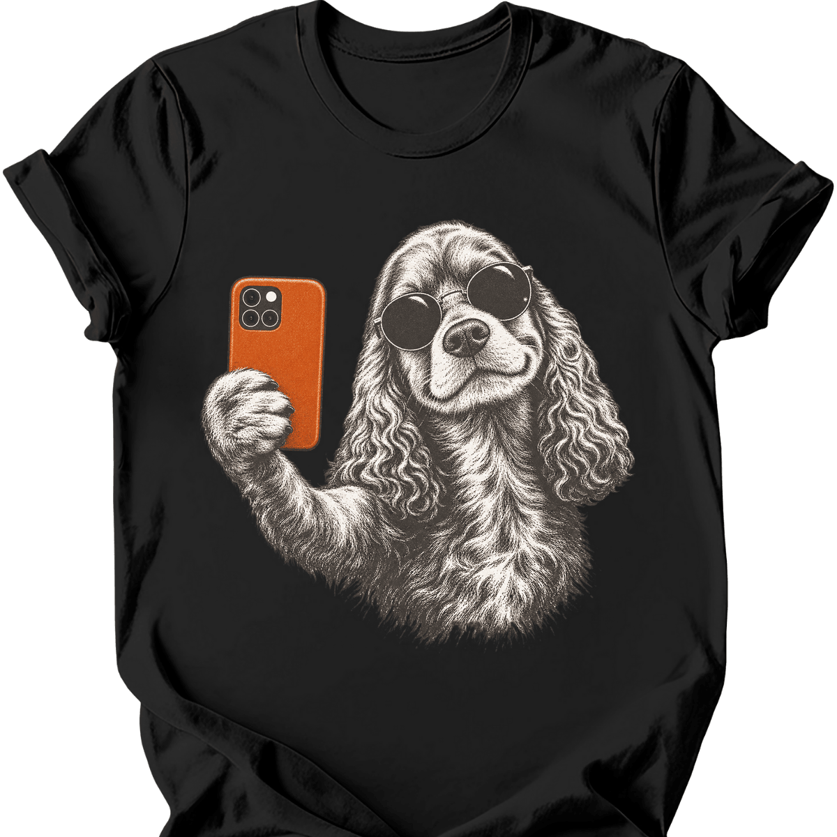Cocker Spaniel Selfie Dog T Shirt Gift For Dog Lover
