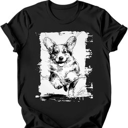 Corgi Running Dog T Shirt Gift For Dog Lover