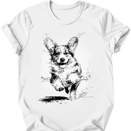 Corgi Running Dog T Shirt Gift For Dog Lover