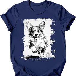 Corgi Running Dog T Shirt Gift For Dog Lover