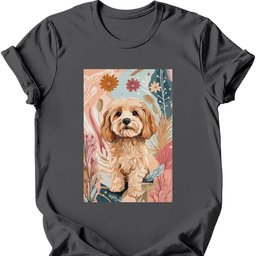 Cavapoo Boho Dog T Shirt Gift For Dog Lover