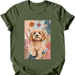 Cavapoo Boho Dog T Shirt Gift For Dog Lover